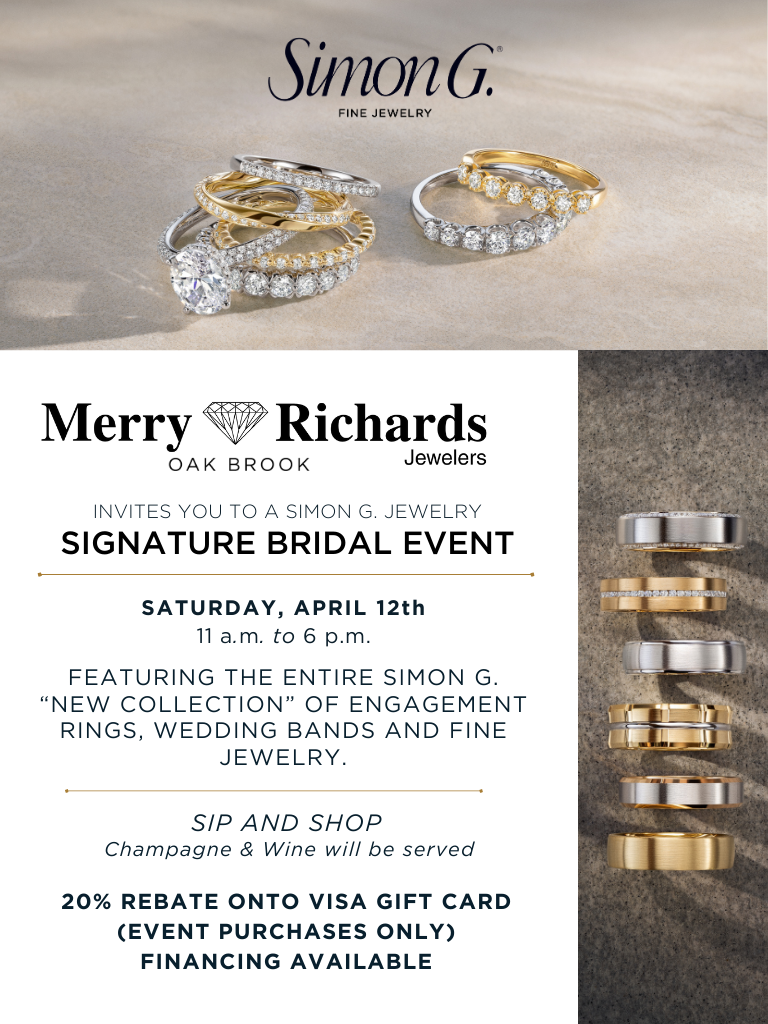 Merry Richards Bridal Event Merry Richards Bridal Event banner featuring engagement rings and wedding bands